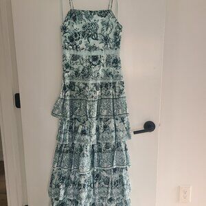ALICE + OLIVIA  Valencia Floral Cotton Maxi Dress Size 0